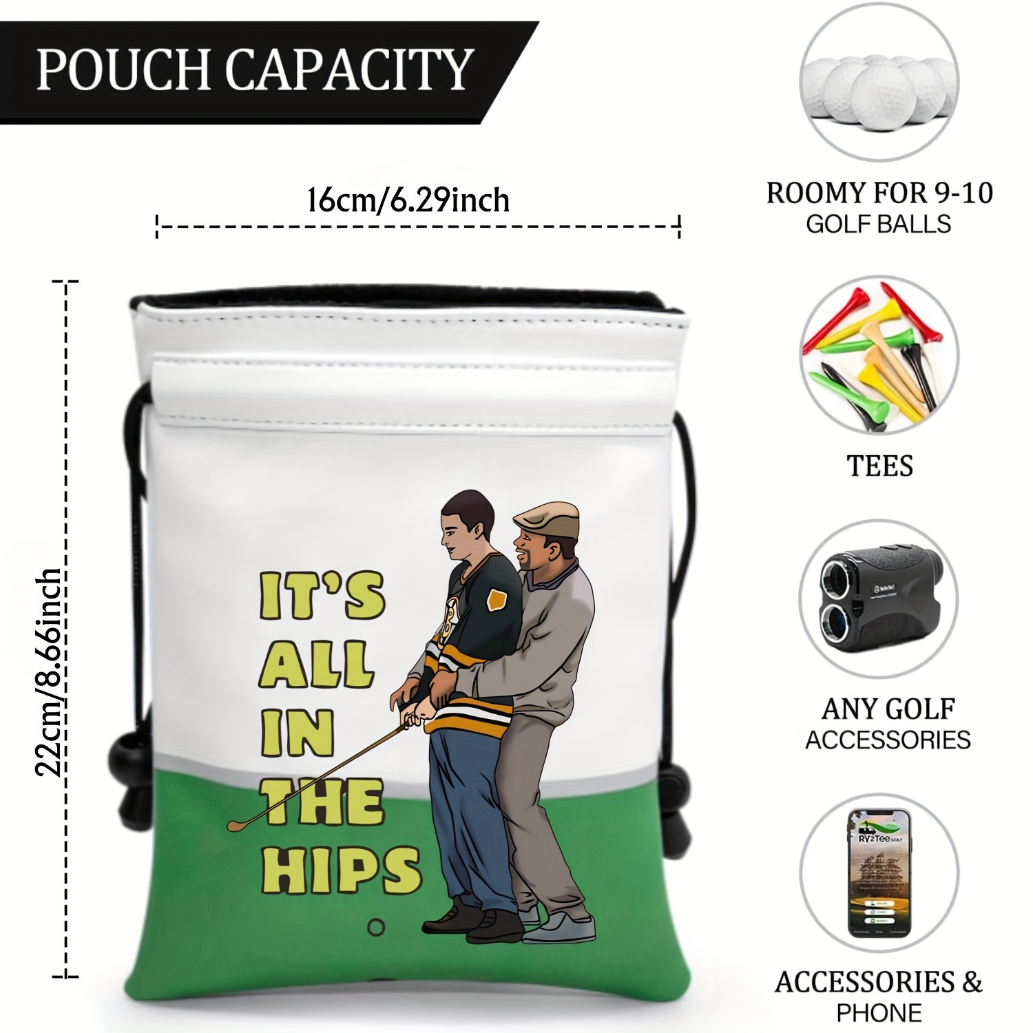 Funny Golf Valuables Pouch, PU - Golf Bag Stand Cart review and price